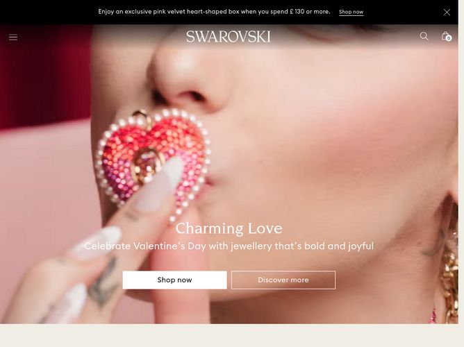 The website screenshot for https://swarovski.com