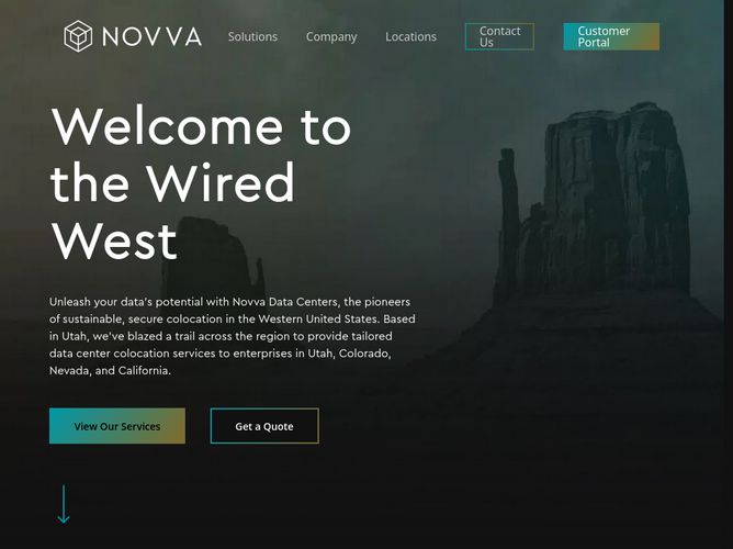 The website screenshot for http://novva.com