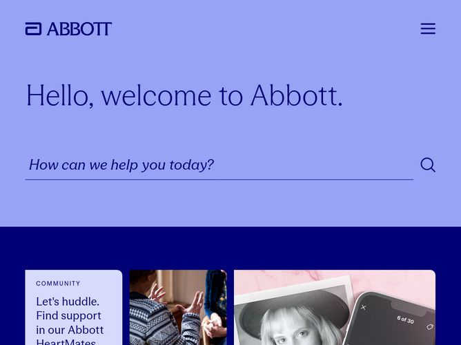 The website screenshot for http://abbott.com
