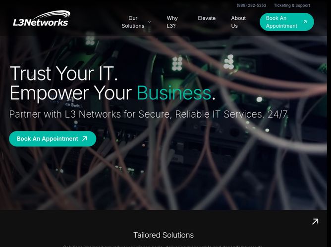 The website screenshot for http://L3networks.com
