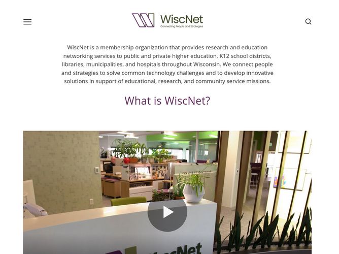 The website screenshot for http://www.wiscnet.net/