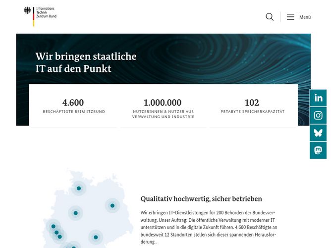 The website screenshot for https://www.itzbund.de