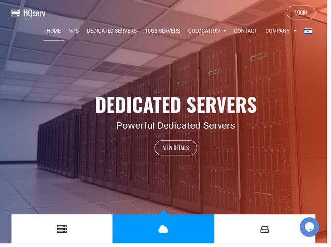 The website screenshot for https://www.hqserv.co.il