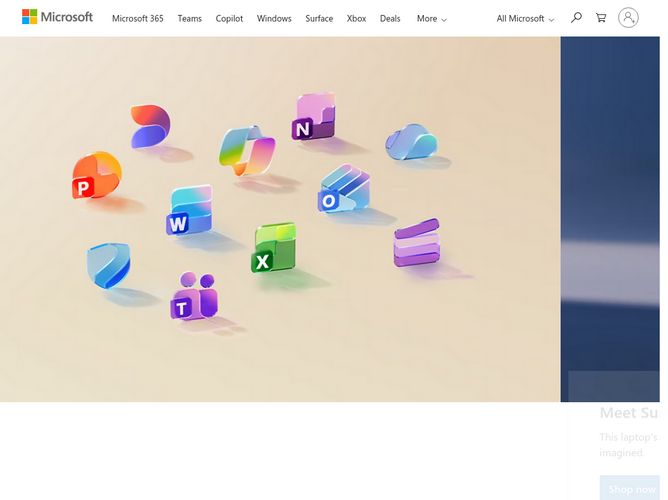 The website screenshot for http://microsoft.com