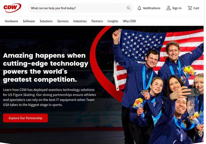 The website screenshot for http://cdw.com