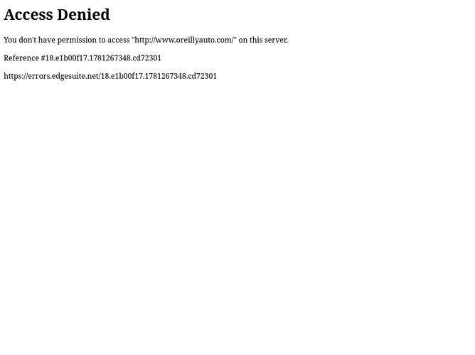 The website screenshot for http://oreillyauto.com
