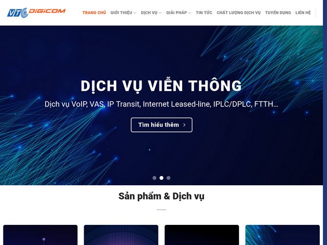 The website screenshot for http://digicom.vtc.vn