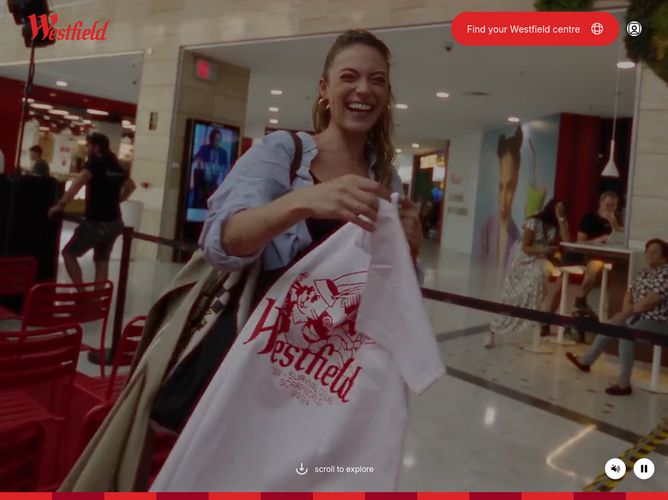 The website screenshot for http://westfield.com
