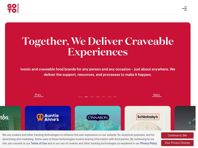 The website screenshot for http://focusbrands.com