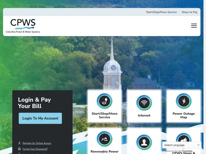 The website screenshot for http://cpws.com