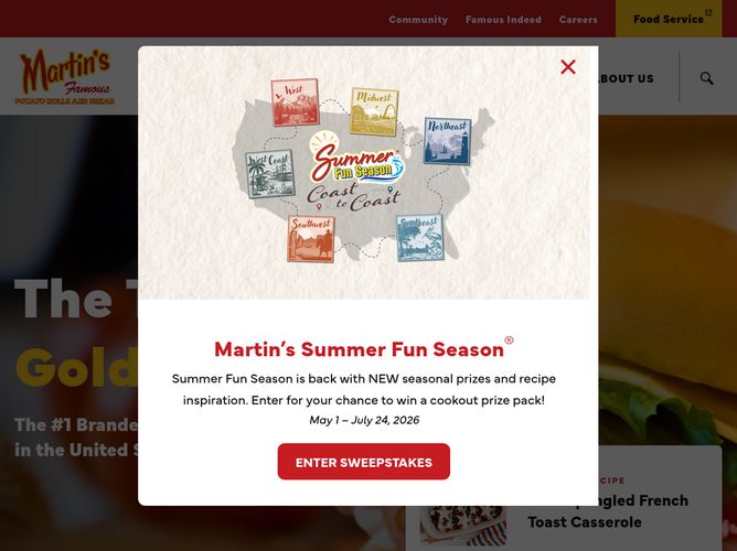 The website screenshot for http://potatorolls.com