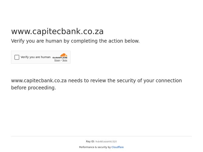 The website screenshot for https://www.capitecbank.co.za