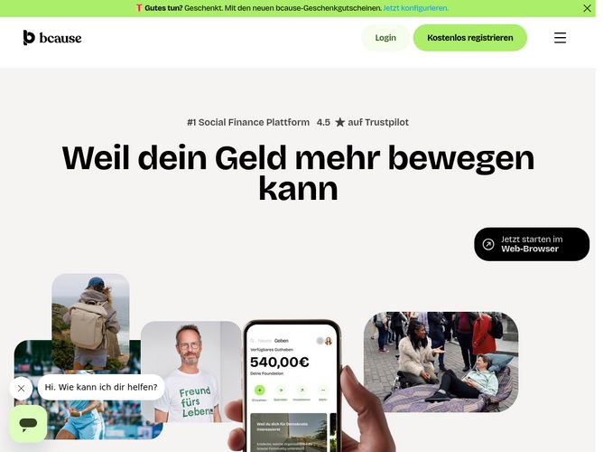 The website screenshot for http://bcause.com