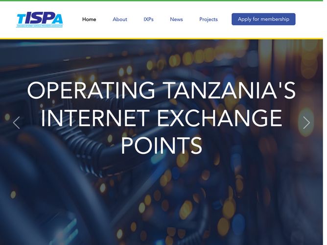 The website screenshot for http://tispa.or.tz/