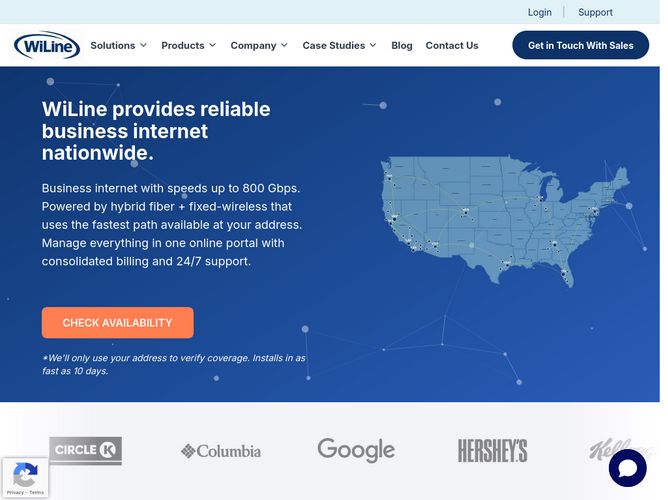 The website screenshot for http://www.wiline.com