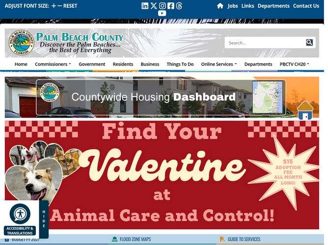 The website screenshot for http://co.palm-beach.fl.us