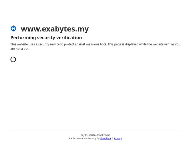 The website screenshot for https://www.exabytes.cloud