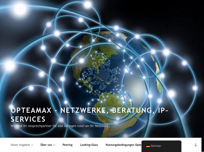 The website screenshot for https://www.opteamax.de