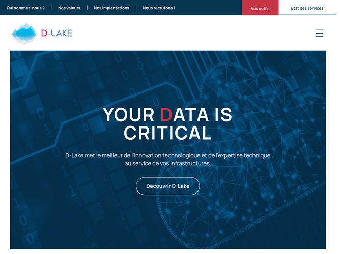 The website screenshot for http://www.d-lake.fr