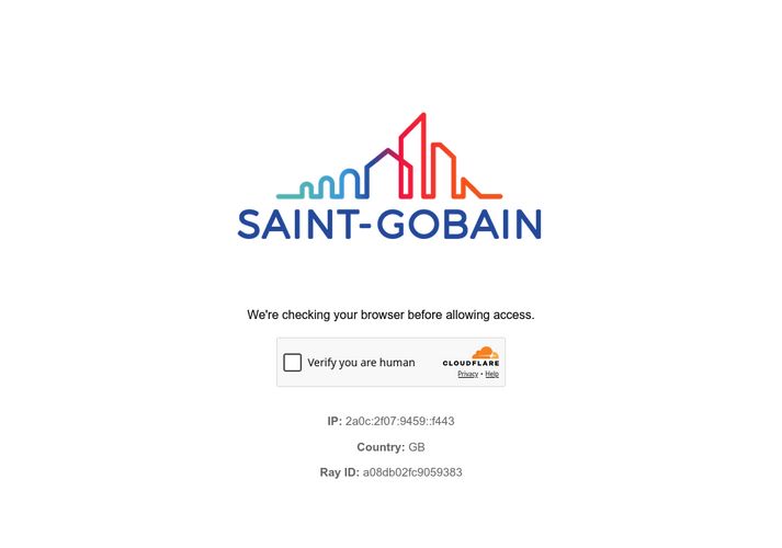 The website screenshot for https://www.saint-gobain.com/