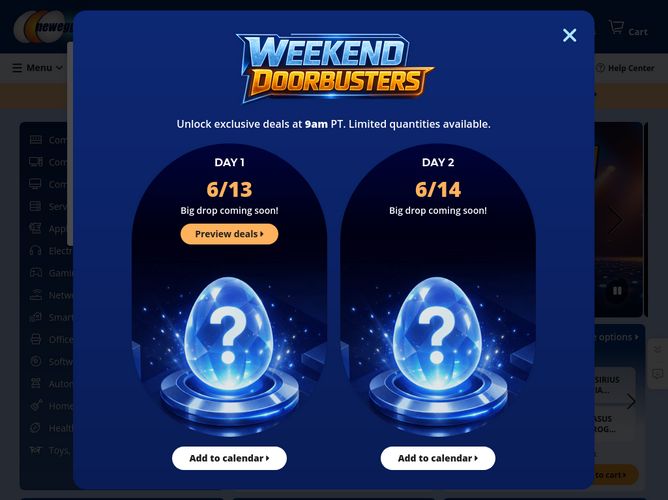 The website screenshot for http://newegg.com