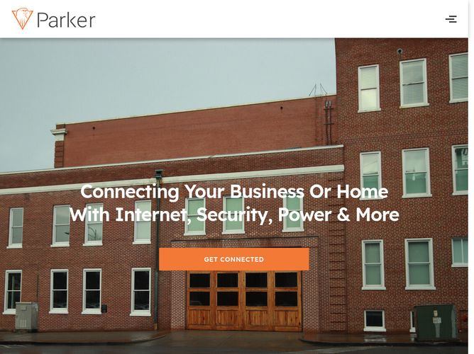 The website screenshot for http://parkersystems.net