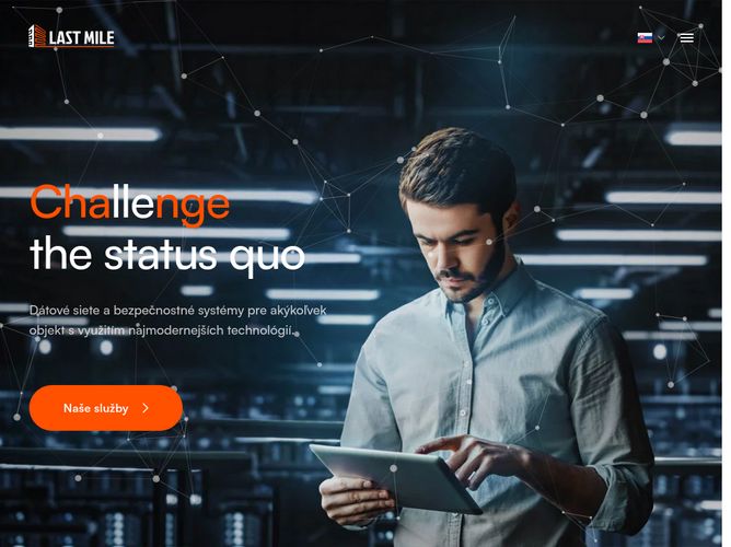 The website screenshot for http://www.lastmile.sk