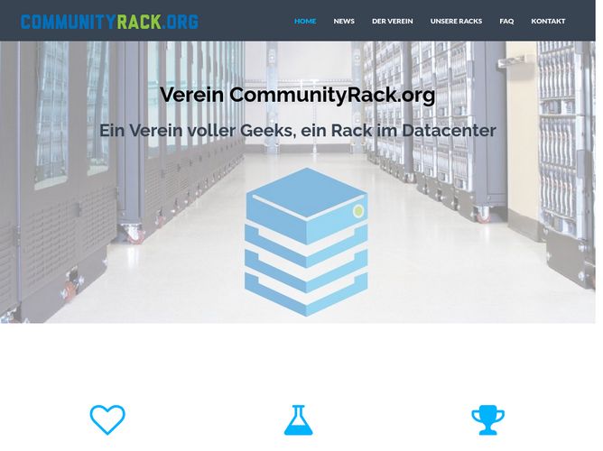 The website screenshot for https://communityrack.org
