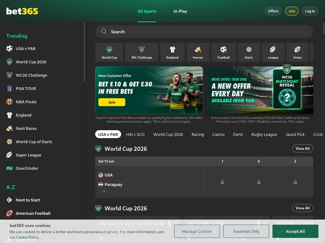 The website screenshot for https://www.bet365.com