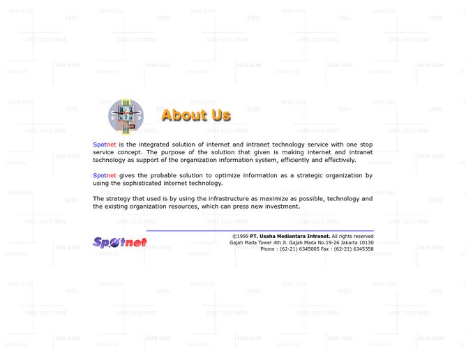 The website screenshot for http://www.spot.net.id