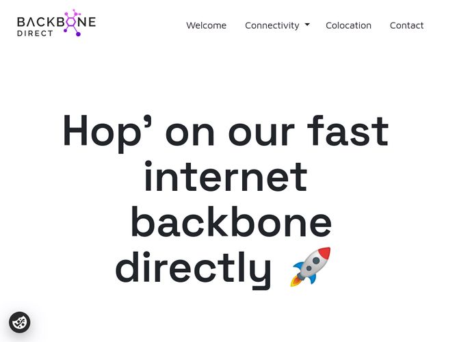The website screenshot for https://backbone.direct