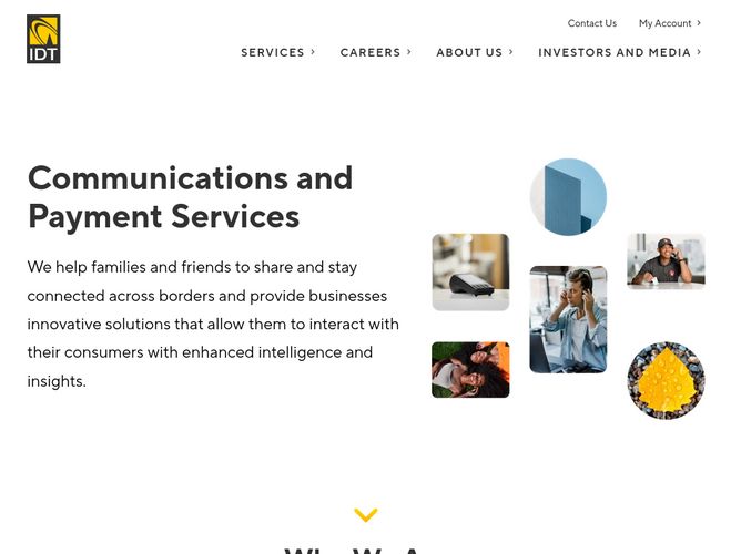 The website screenshot for http://www.idt.net