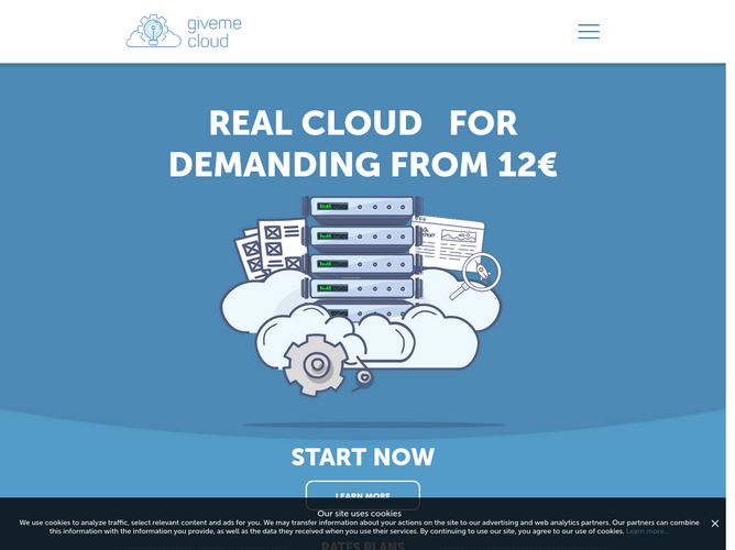 The website screenshot for https://giveme.cloud