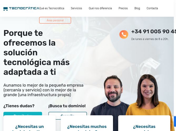 The website screenshot for http://tecnocratica.net