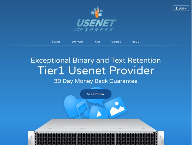 The website screenshot for http://www.usenetexpress.com