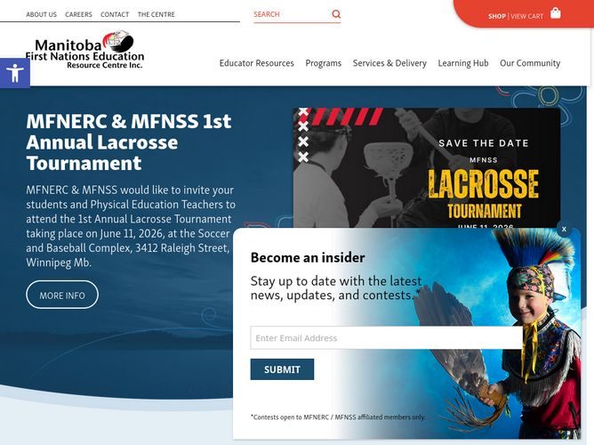 The website screenshot for http://mfnerc.com