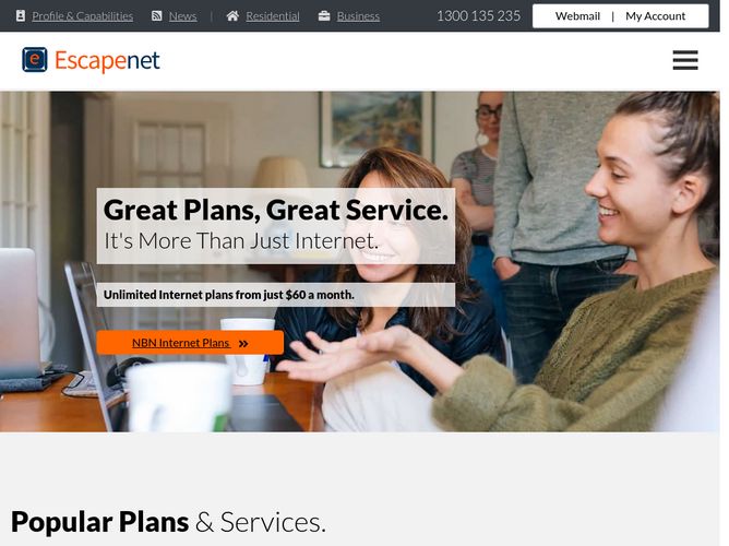 The website screenshot for http://www.esc.net.au