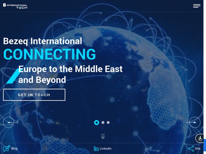 The website screenshot for https://www.bezeqint.net/english/#banner