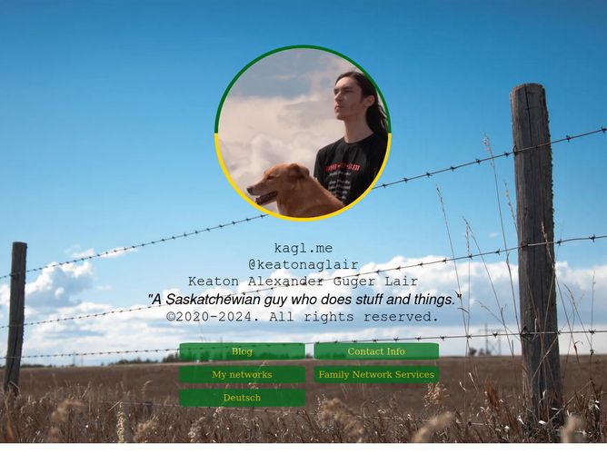 The website screenshot for https://kagl.me