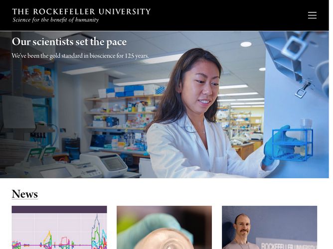 The website screenshot for http://rockefeller.edu