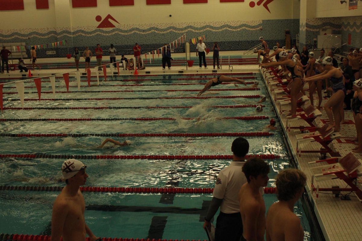 The Brownsburg A team for the 200 yard freestyle relay was made up of senior Mary McCluskey, freshman Helen Nguyen, sophomore Kennedy York and senior Baylei Crawford. They were able to get the win for the event for Brownsburg.