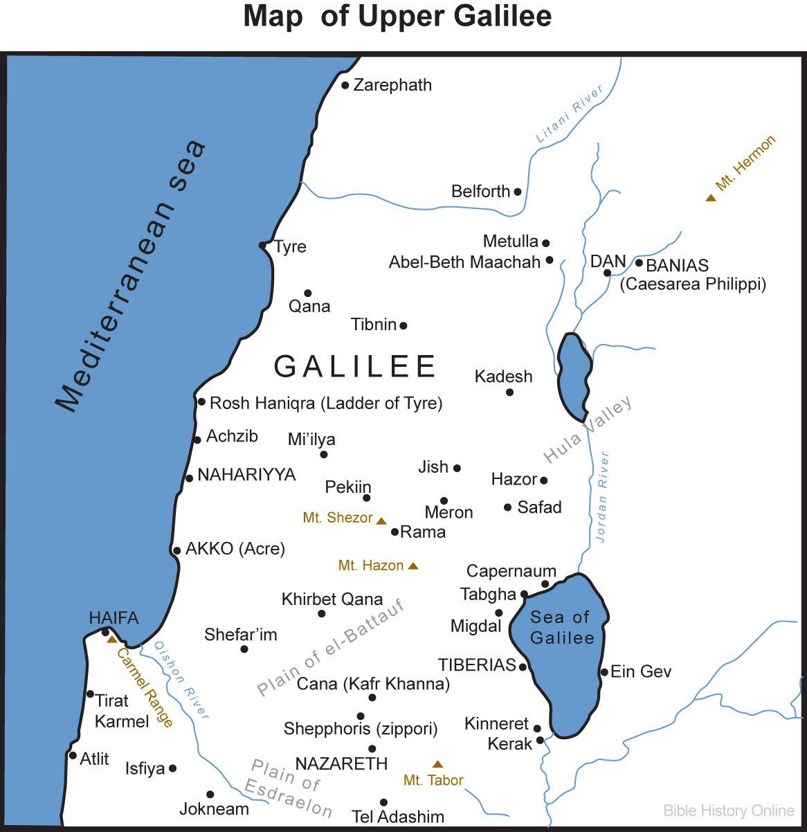 Sea Of Galilee Ancient Map