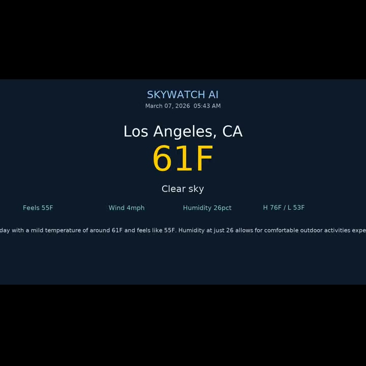 Video thumbnail: Los Angeles, CA Weather Update