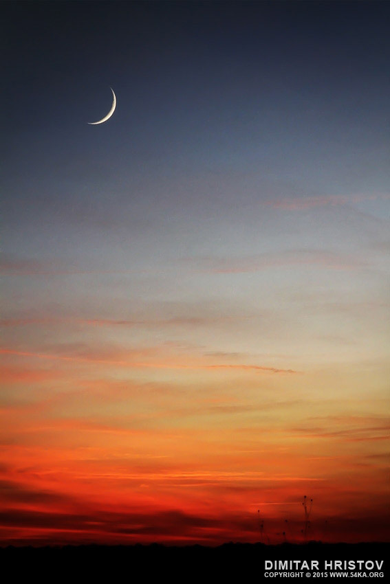 Moon sunset photography landscapes  Photo