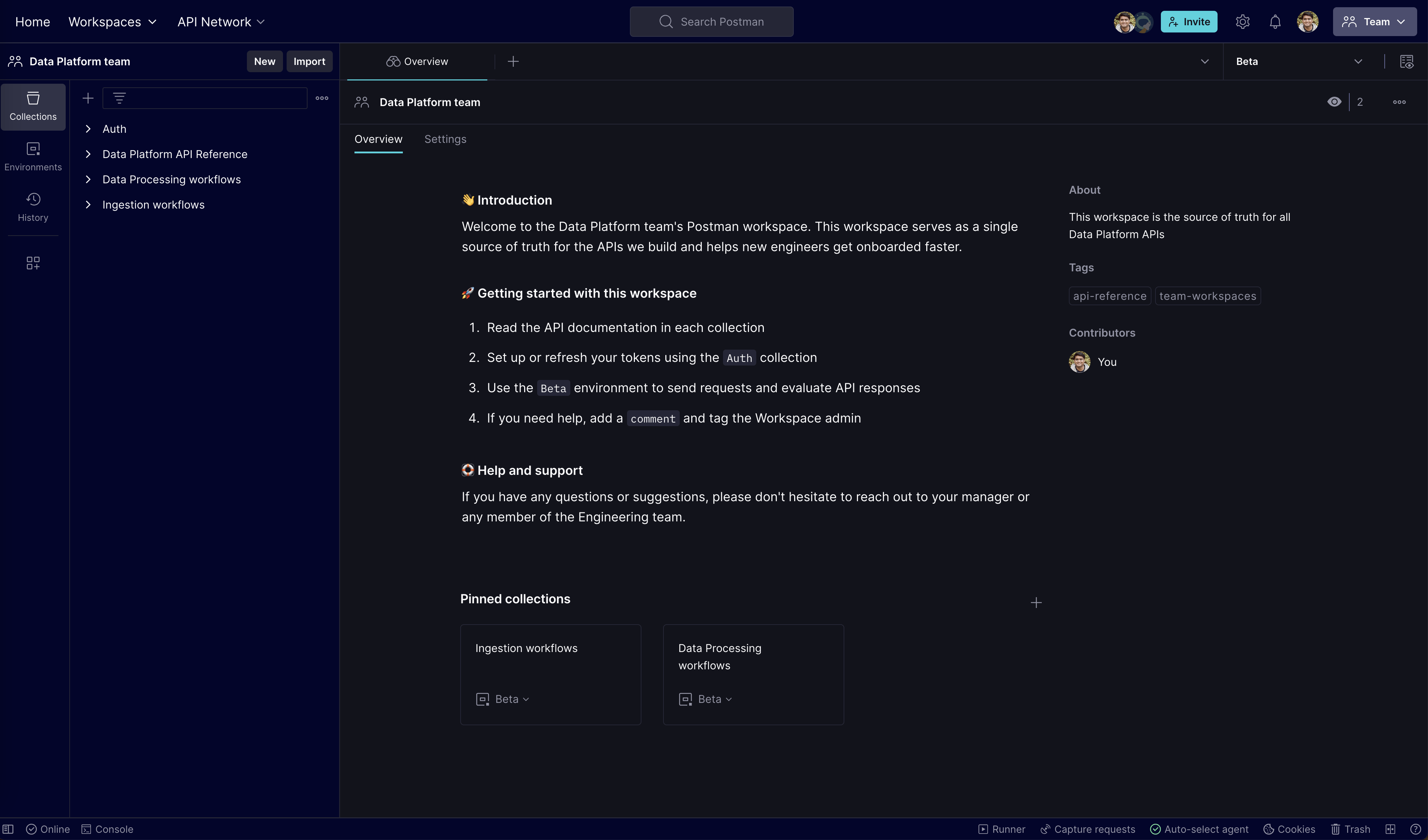 dark mode theme Postman