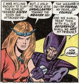 See, it's ironic, because woman are weaker here...ha ha ha