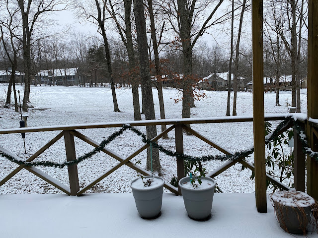 The morning after!!!!! VERY COLD but the snow has moved east... You can tell that it was a tiny snow --but here in TN, we don't get much snow, so this one was neat to watch and see!!!!! YEAH!