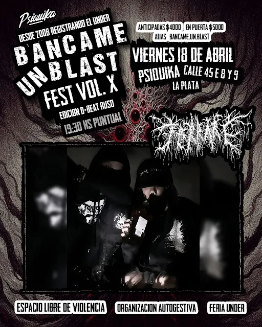 Tarraré en Bancame un blast X (2025) Tarraré en Bancame un blast X (2025) 🔥🔥ESTAS SON LAS BANDAS PARA EL BANCAME UN BLAST FEST VOL. X - EDICIÓN D-BEAT RUSO 🔥🔥PRIMERA EDICIÓN INTERNACIONAL 🔥 🔥 TARRARÉ es un compuesto sonoro conformado por dos entes que juegan entre los sonidos del mincecore , el d-beat y el raw punk. @tarrare_purulentnoise Fisü Ranxiä Bärcö Bäsürërö 🔸ANTICIPADAS $4000 por privado o a las bandas por MP al alias bancame.un.blast con nombre y apellido. 🔸EN PUERTA $5000 🤘🏻 ORGANIZA🤘🏻 @bancame.un.blast @psiquika_laplata 🌈ESPACIO LIBRE DE VIOLENCIA ✨ ❌ ORGANIZACIÓN AUTOGESTIVA ❌ Tarraré en Bancame un blast X (2025) Tarraré en Bancame un blast X (2025) 🔥🔥ESTAS SON LAS BANDAS PARA EL BANCAME UN BLAST FEST VOL. X - EDICIÓN D-BEAT RUSO 🔥🔥PRIMERA EDICIÓN INTERNACIONAL 🔥 🔥 TARRARÉ es un compuesto sonoro conformado por dos entes que juegan entre los sonidos del mincecore , el d-beat y el raw punk. @tarrare_purulentnoise Fisü Ranxiä Bärcö Bäsürërö 🔸ANTICIPADAS $4000 por privado o a las bandas por MP al alias bancame.un.blast con nombre y apellido. 🔸EN PUERTA $5000 🤘🏻 ORGANIZA🤘🏻 @bancame.un.blast @psiquika_laplata 🌈ESPACIO LIBRE DE VIOLENCIA ✨ ❌ ORGANIZACIÓN AUTOGESTIVA ❌