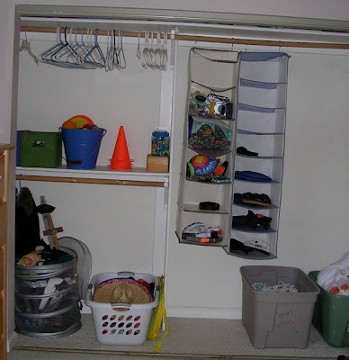 childrens' closet, after organizing