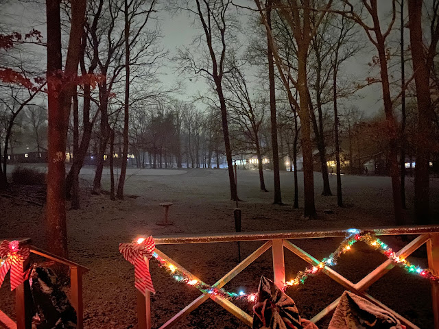 More snow making the deck lights glisten!!! 11/30/20